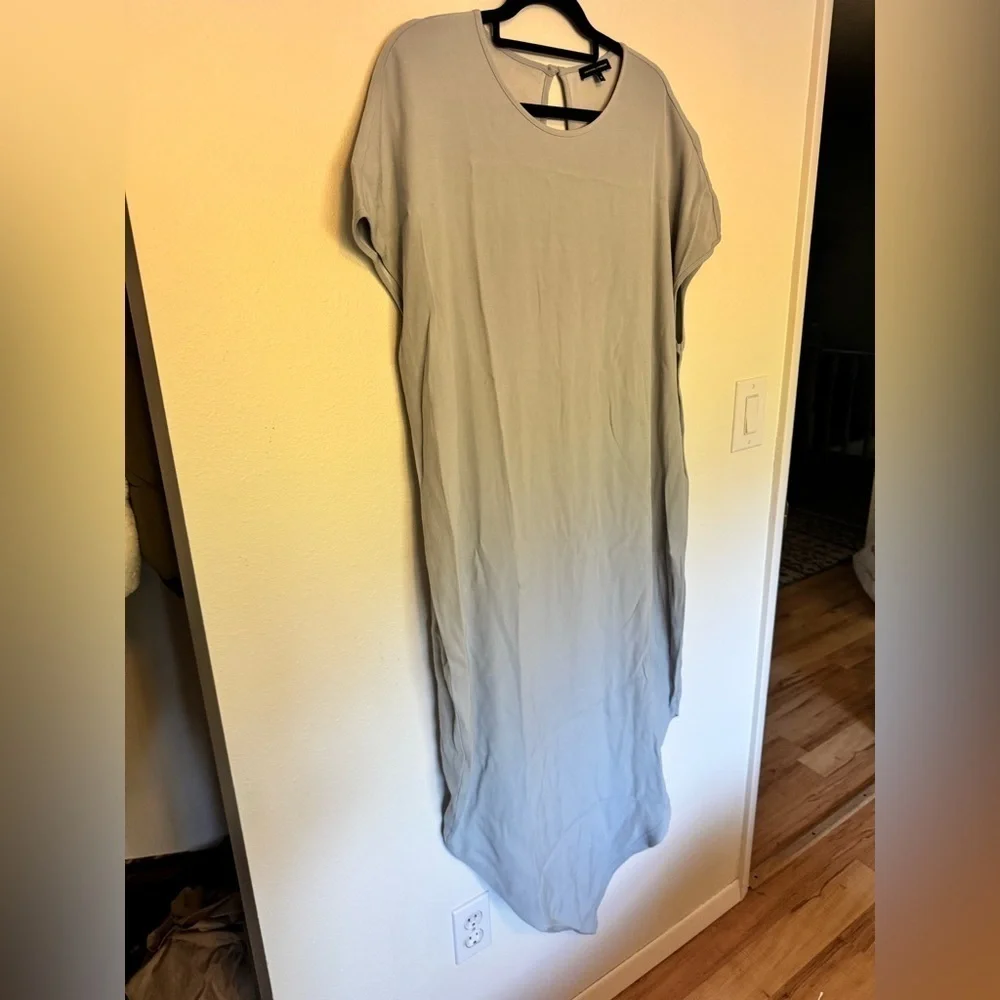 NEW Universal Standard Midi Dress Asymmetrical Handkerchief Pale Blue 2X 18 20 N
